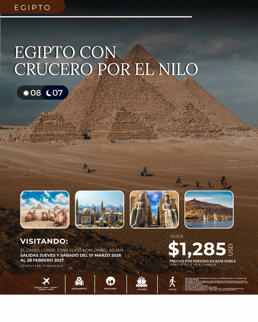 EGIPTO CON CRUCERO POR EN NILO SL
